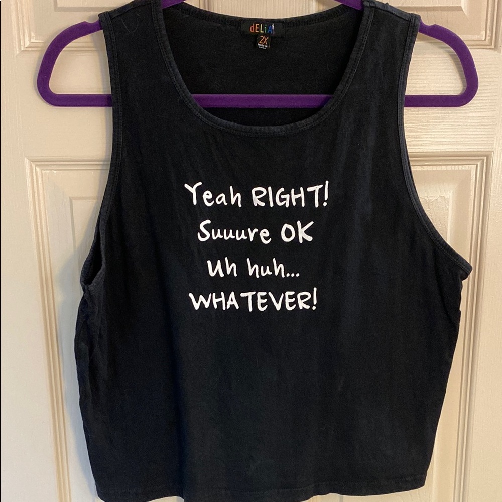 dELiA*s Black Sleeveless Muscle Tee Crop